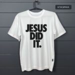 Футболка з принтом Jesus did it класична біла
