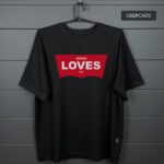 футболка чорна оверсайз з принтом Jesus Loves you