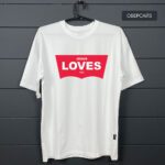 футболка біла оверсайз з принтом Jesus Loves you