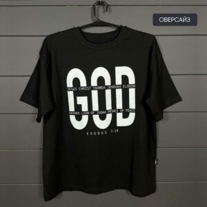 Футболка з принтом GOD