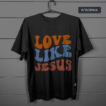 Футболка з принтом - Love Like Jesus класична чорна
