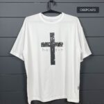 футболка оверсайз з хрестом, принт believe