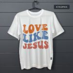 Футболка з принтом - Love Like Jesus класична біла