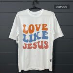 Футболка з принтом - Love Like Jesus оверсайз біла