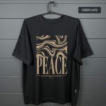 Футболка з принтом - Peace оверсайз чорна