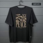 Футболка з принтом - Peace оверсайз чорна