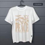 Футболка з принтом - Peace класична біла