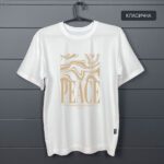 Футболка з принтом - Peace класична біла