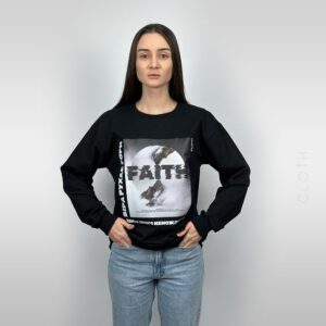 Світшот з принтом faith, принт віра рухає гори