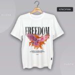 Футболка з принтом - Freedom класична біла