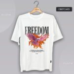 Футболка з принтом - Freedom оверсайз біла