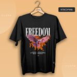 Футболка з принтом - Freedom класична чорна