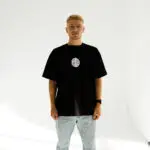 чорна футболка 2-х нитка з принтом Jesus