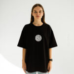 чорна футболка 2-х нитка з принтом Jesus