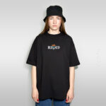 чорна футболка 2-х нитка з принтом ангел blessed