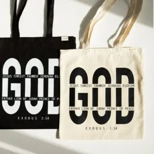 еко християнський шопер з принтом God