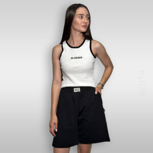 біла майка з вишивкою blessed