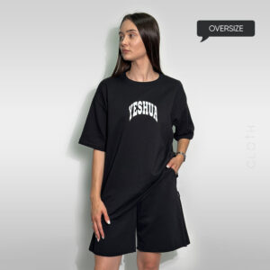 чорний комплект футболка + шорти