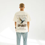 Беж футболка 2-х нитка з принтом Holy Spirit