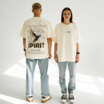 Беж футболка 2-х нитка з принтом Holy Spirit