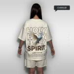 Беж футболка 2-х нитка з принтом Holy Spirit