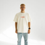 футболка бежева з принтом Amen