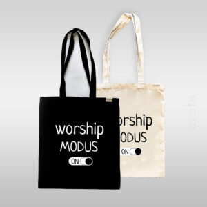 Еко сумка шопер з принтом Worship modus on