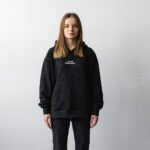 чорне худі варенка з написом All we need is God