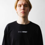 лонгслів чорний з принтом Holy Spirit