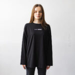 лонгслів чорний з принтом Holy Spirit