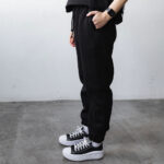 Спортивні штани осінь зима на флісі чорні (Джогери)