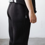 Спортивні штани осінь зима на флісі чорні (Джогери)