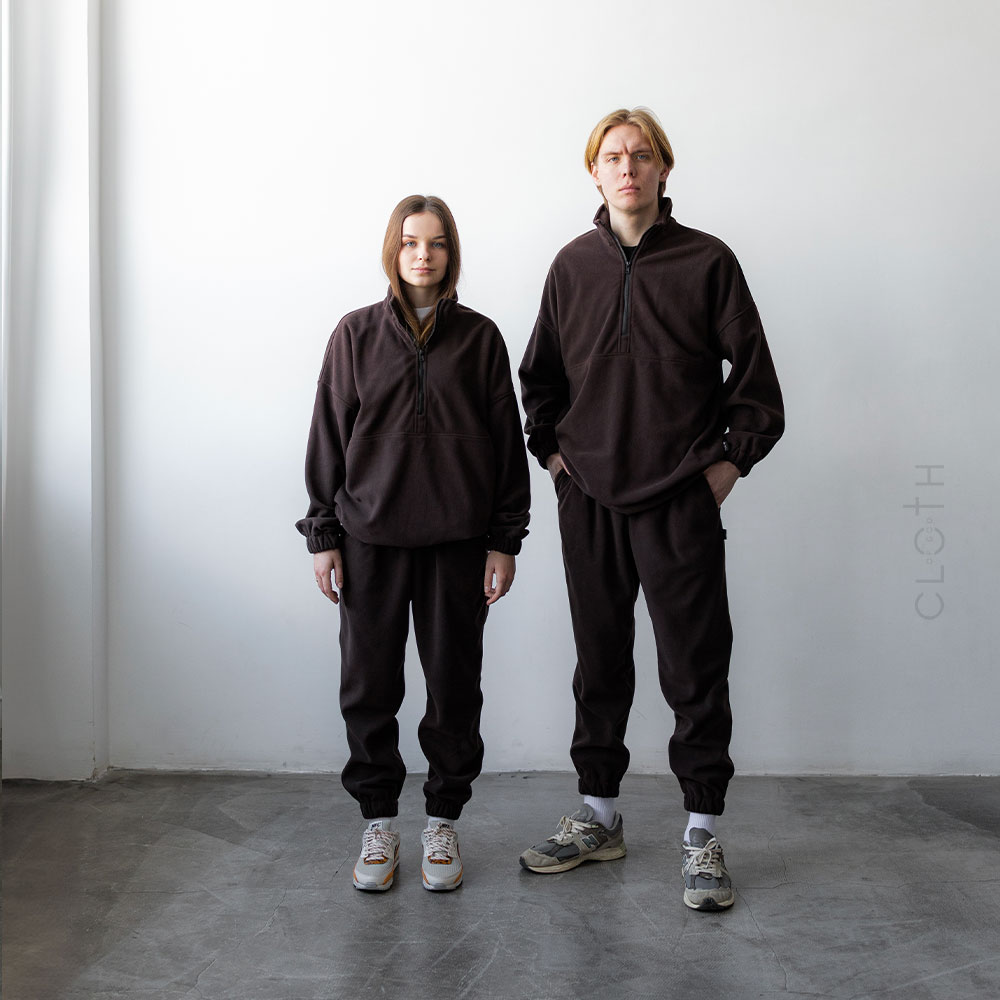 костюм зіп кофта шоколадний фліс