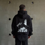 Худі тринитка начіс принт голоб і напис Jesus