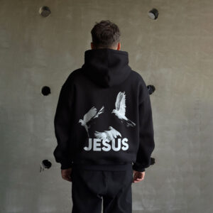 Худі тринитка начіс принт голоб і напис Jesus