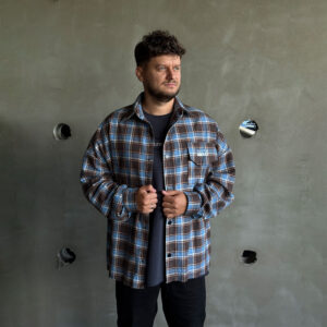 сорочка в клітинку чоловіча | жіноча (unisex) коричневий колір