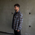 сорочка в клітинку чоловіча | жіноча (unisex) коричневий колір