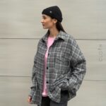 сорочка в клітинку чоловіча | жіноча (unisex) сірого кольору