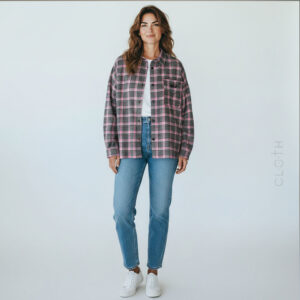 рубашка в клітинку сіро-рожева cloth of God