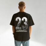 футболка спина чорна з принтом псалом 23