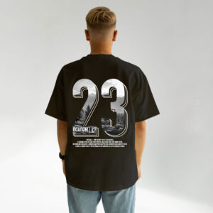 футболка спина чорна з принтом псалом 23